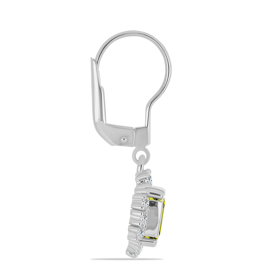 Pendientes de Plata con Topacio Limón y Topacio Blanco 2 