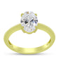Anillo de Plata Bañada en Oro con Diamante certificado y cultivado en laboratorio