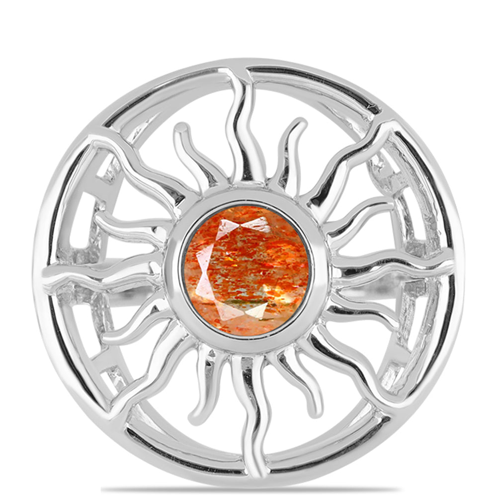 Anillo de Plata con Piedra Solar de Oregon 1 