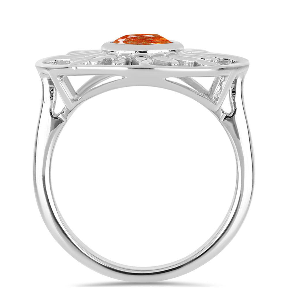 Anillo de Plata con Piedra Solar de Oregon 2 