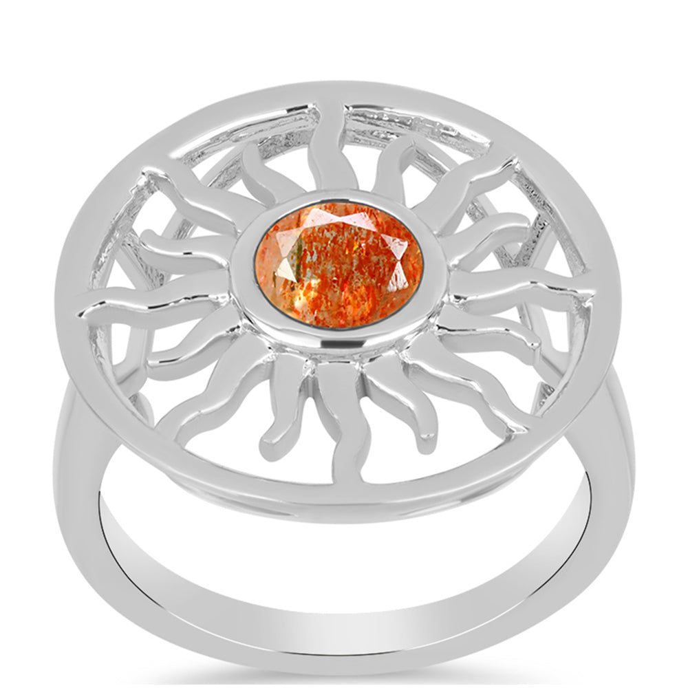 Anillo de Plata con Piedra Solar de Oregon 3 