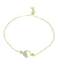 Pulsera de Plata Bañada en Oro con Diamante Rojo y Diamante blanco