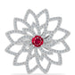 Anillo de Plata con Rubí de Madagascar y Topacio Blanco