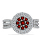 Anillo de Plata con Granate Barton y Topacio Blanco