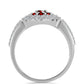 Anillo de Plata con Granate Barton y Topacio Blanco