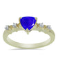 Anillo de Plata Bañada en Oro con Ágata azul y Topacio Blanco