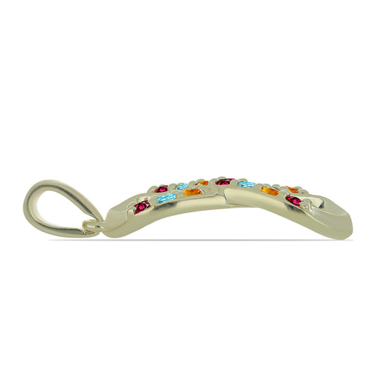 Colgante de Plata Bañada en Oro con Chakra Turmalina