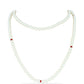Conjunto de Plata Bañada en Oro con Perla de Agua Dulce y Rubí de Madagascar ( Collar +Pendientes )