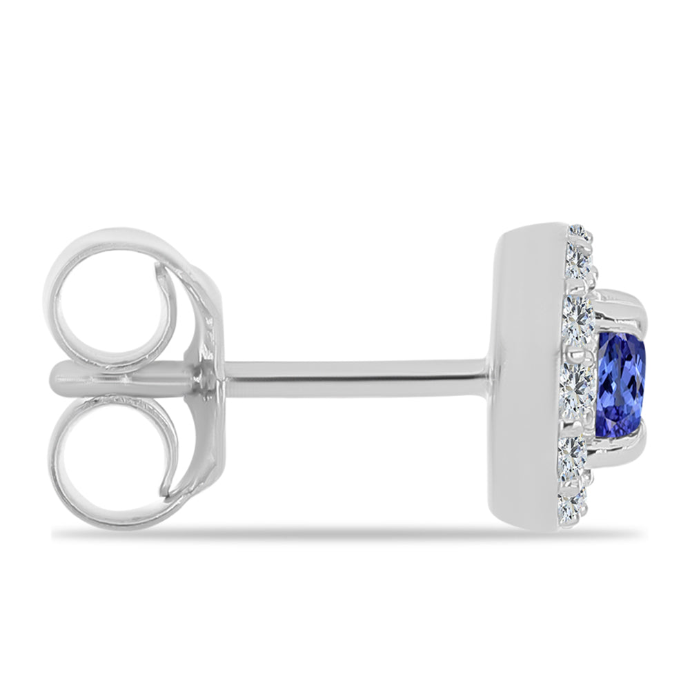 Pendientes de Plata con Tanzanita y Topacio Blanco 2 