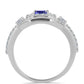 Anillo de Plata con Tanzanita y Topacio Blanco
