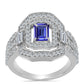 Anillo de Plata con Tanzanita y Topacio Blanco