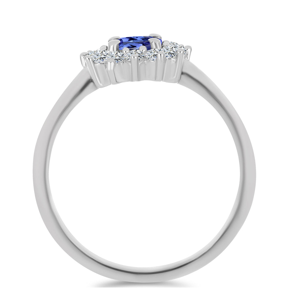 Anillo de Plata con Tanzanita y Topacio Blanco 2 