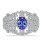 Anillo de Plata con Tanzanita y Topacio Blanco