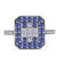 Anillo de Plata con Tanzanita y Topacio Blanco