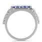 Anillo de Plata con Tanzanita y Topacio Blanco
