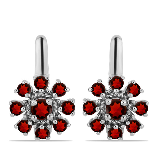 Pendientes de Plata con Granate Barton