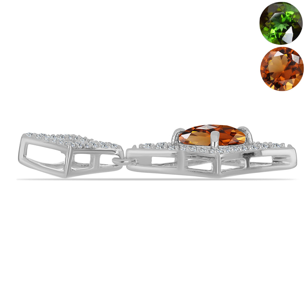 Colgante de Plata con Zultanita de Anatolia certificado y cultivado en laboratorio y Topacio Blanco 2 