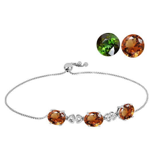 Pulsera de Plata con Zultanita de Anatolia certificado y cultivado en laboratorio