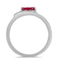 Anillo de Plata con Rubí de Madagascar y Topacio Blanco