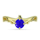 Anillo de Plata Bañada en Oro con Ágata azul