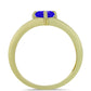 Anillo de Plata Bañada en Oro con Ágata azul