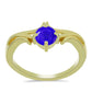 Anillo de Plata Bañada en Oro con Ágata azul