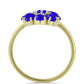 Anillo de Plata Bañada en Oro con Ágata azul y Topacio Blanco