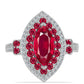 Anillo de Plata con Rubí de Madagascar y Topacio Blanco