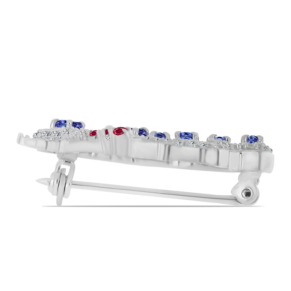 Broche de Plata con Tanzanita y Rubí de Madagascar 2 