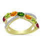 Anillo de Plata Bañada en Oro con Chakra Turmalina y Topacio Blanco