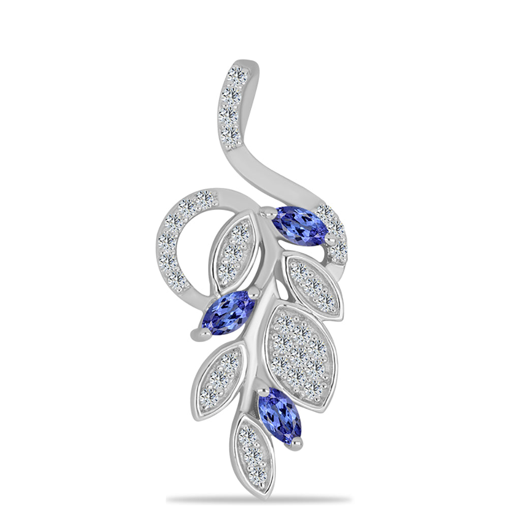 Colgante de Plata con Tanzanita y Topacio Blanco