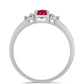 Anillo de Plata con Rubí de Madagascar y Topacio Blanco