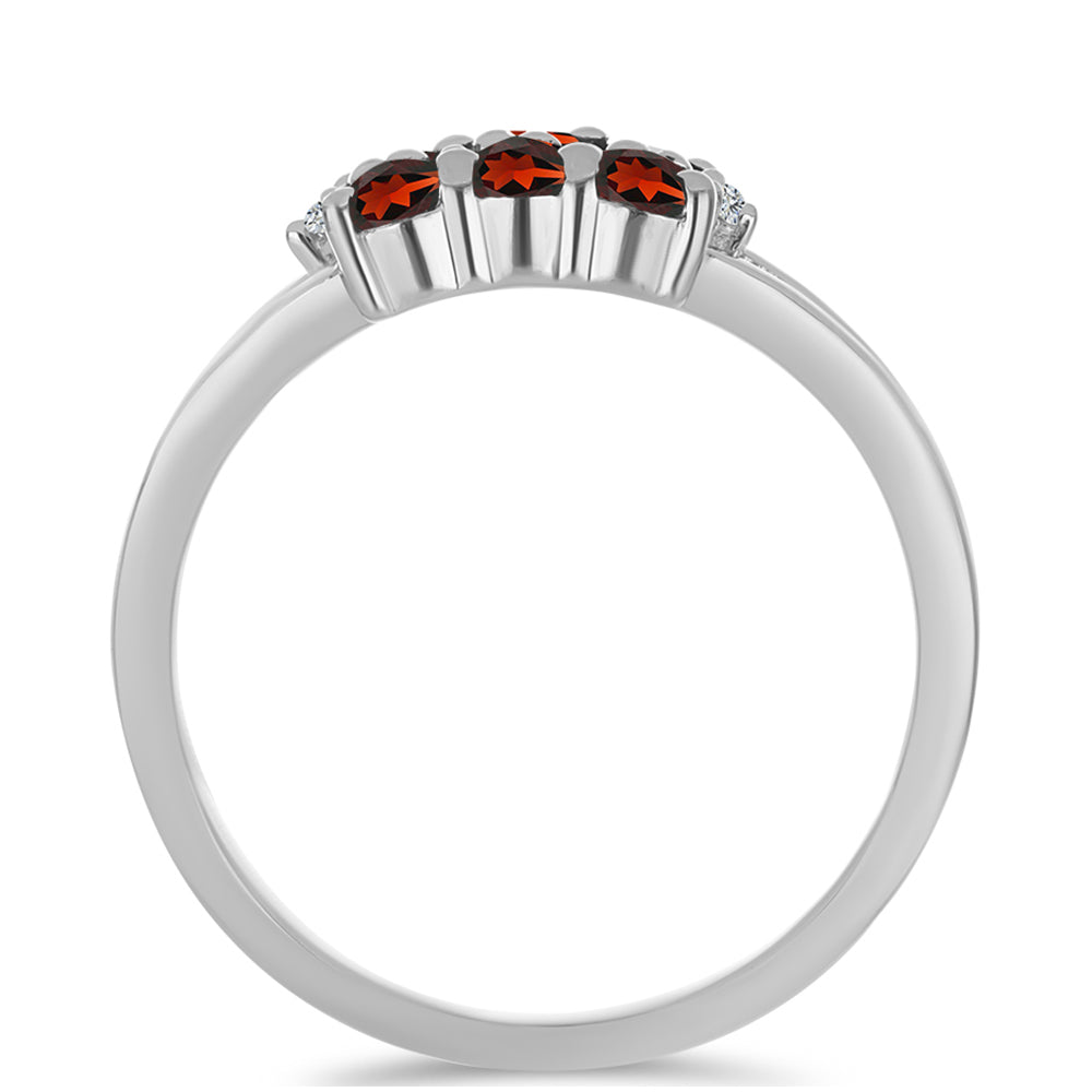 Anillo de Plata con Granate Barton y Topacio Blanco
