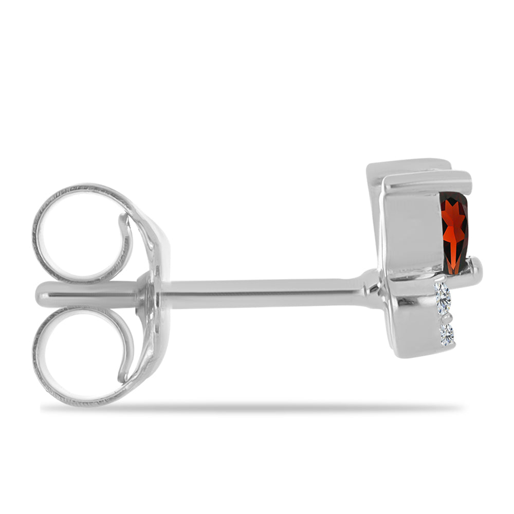 Pendientes de Plata con Granate Barton y Topacio Blanco 2 
