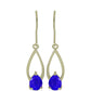 Pendientes de Plata Bañada en Oro con Ágata azul