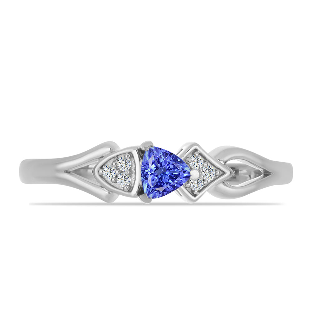 Anillo de Plata con Tanzanita y Topacio Blanco 1 