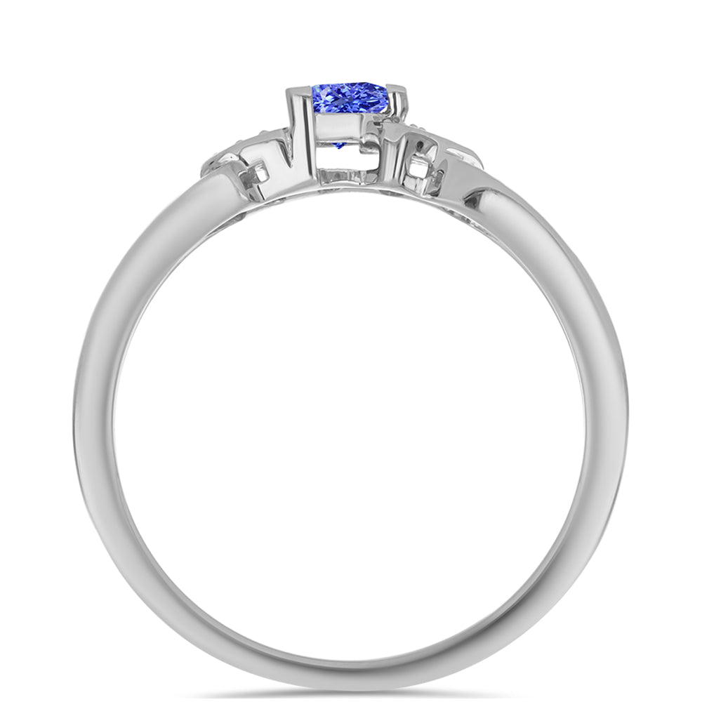 Anillo de Plata con Tanzanita y Topacio Blanco 2 