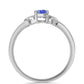Anillo de Plata con Tanzanita y Topacio Blanco
