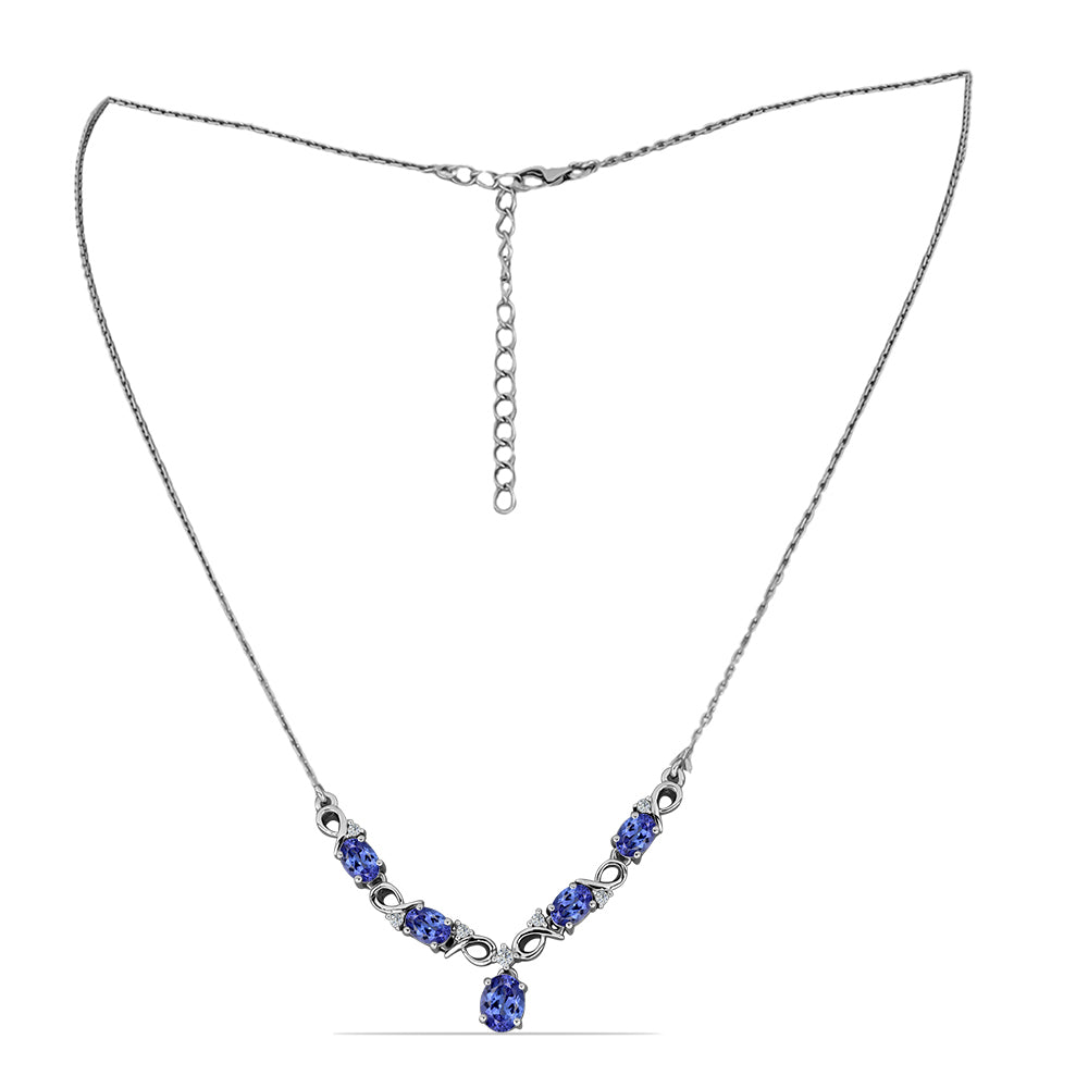 Collar de Plata con Tanzanita y Topacio Blanco 1 