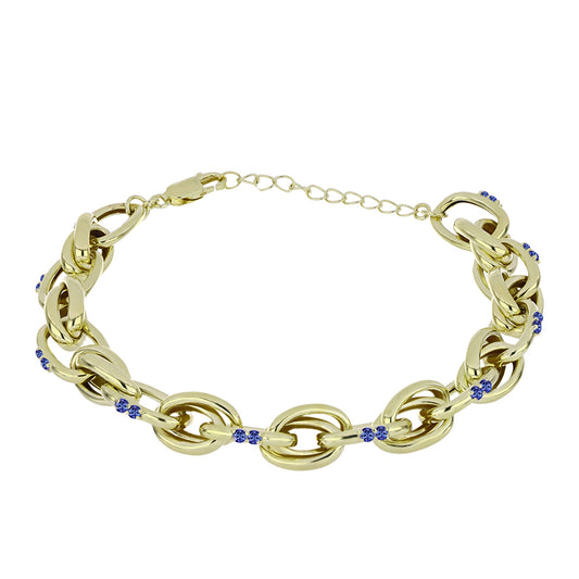 Pulsera de Plata Bañada en Oro con Tanzanita