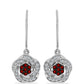 Pendientes de Plata con Granate Barton y Topacio Blanco