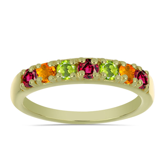 Anillo de Plata Bañada en Oro con Chakra Turmalina