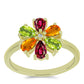 Anillo de Plata Bañada en Oro con Chakra Turmalina y Topacio Blanco