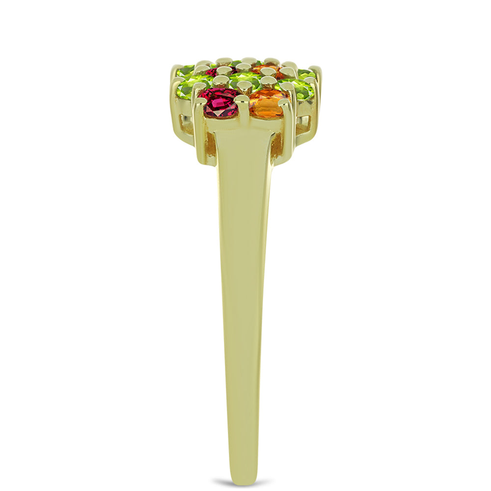 Anillo de Plata Bañada en Oro con Chakra Turmalina 4 