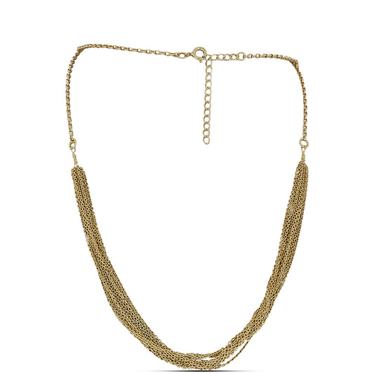 Cadena de Plata Bañada en Oro ( Collar )
