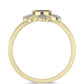 Anillo de Plata Bañada en Oro con Diamante Rojo y Diamante blanco