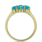 Anillo de Plata Bañada en Oro con Ópalo Azul Paraiba de Etiopía