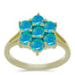 Anillo de Plata Bañada en Oro con Ópalo Azul Paraiba de Etiopía