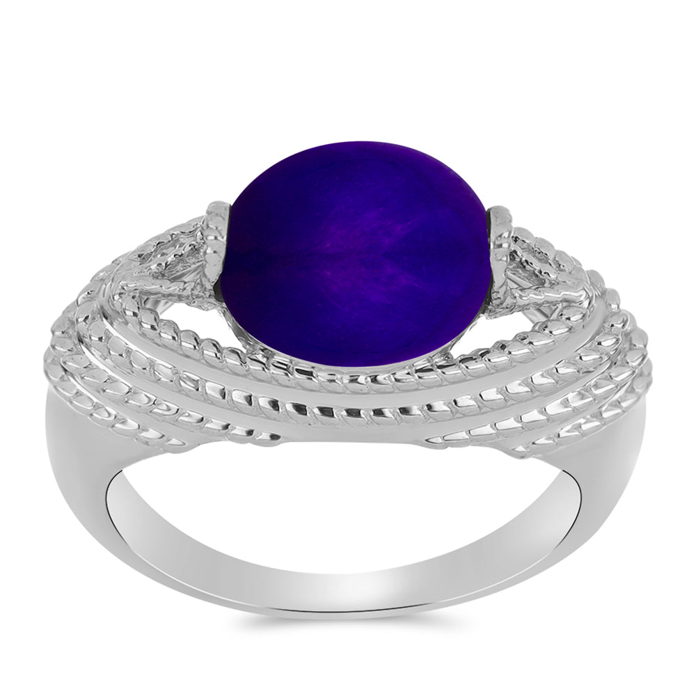 Anillo de Plata con Jade Púrpura