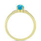 Anillo de Plata Bañada en Oro con Ópalo Azul Paraiba de Etiopía y Topacio Blanco